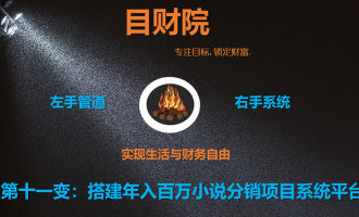 《目财36变》第十一变：搭建年入百万小说分销系统平台项目