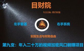 《目财36变》第九变:年入二十万的视频加密风口躺赚项目